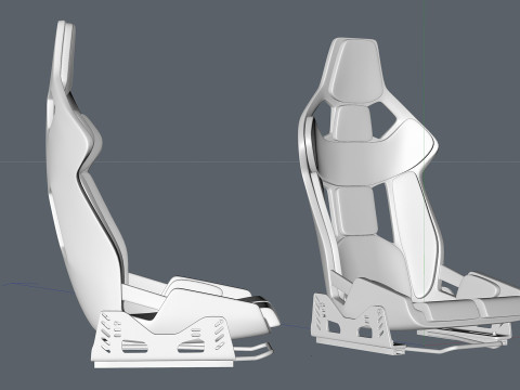 Carbon fibre car racing seat 3D Model