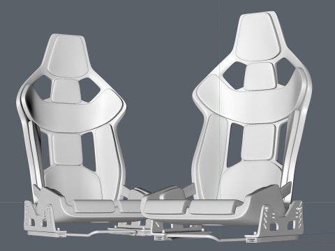 Carbon fibre car racing seat 3D Model