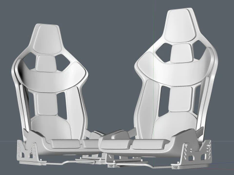 Carbon fibre car racing seat 3D Model