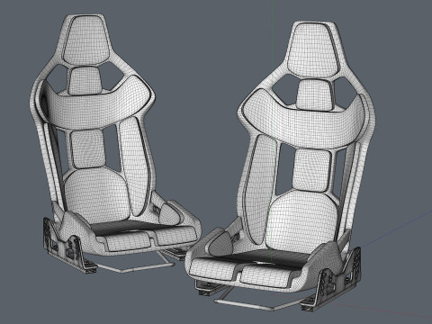 Carbon fibre car racing seat 3D Model
