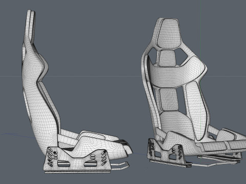 Carbon fibre car racing seat 3D Model