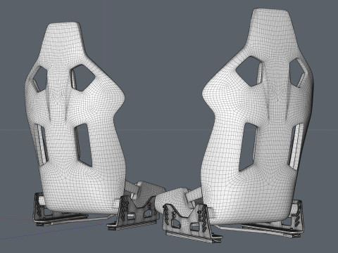 Carbon fibre car racing seat 3D Model