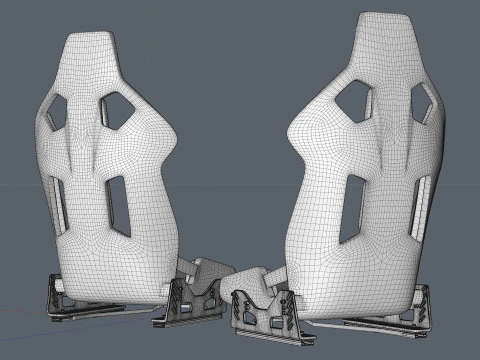 Carbon fibre car racing seat 3D Model