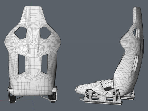 Carbon fibre car racing seat 3D Model