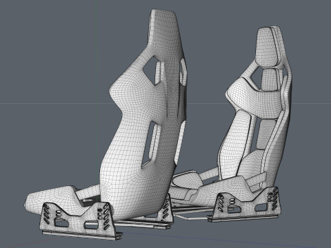 Carbon fibre car racing seat 3D Model
