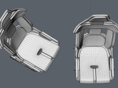Carbon fibre car racing seat 3D Model