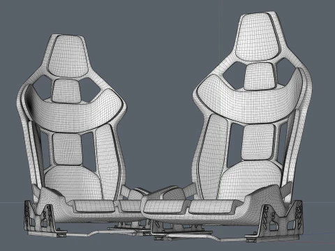 Carbon fibre car racing seat 3D Model