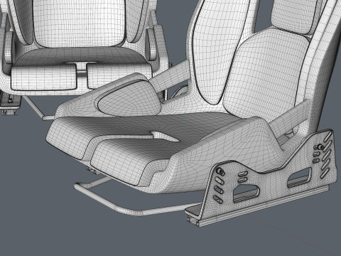 Carbon fibre car racing seat 3D Model