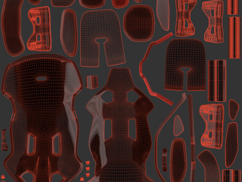 Carbon fibre car racing seat 3D Model
