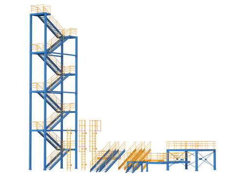 工業用階段とプラットフォーム 3Dモデル