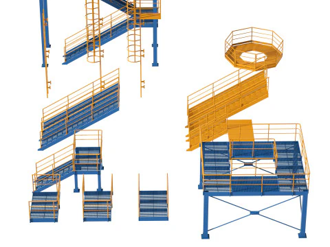 Industrial stair and platforms 3D Model