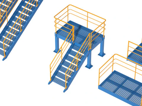 Industrial stair and platforms 3D Model