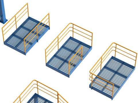 工業用階段とプラットフォーム 3Dモデル