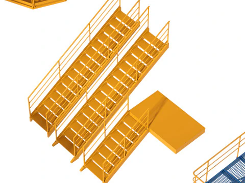 Industrial stair and platforms 3D Model