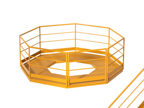 工業用階段とプラットフォーム 3Dモデル