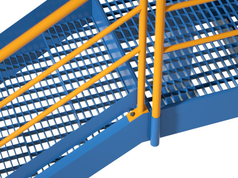 工業用階段とプラットフォーム 3Dモデル