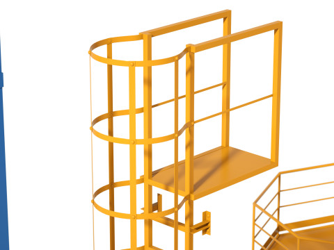 工業用階段とプラットフォーム 3Dモデル