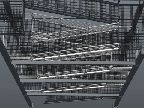 Industrial stair and platforms 3D Model