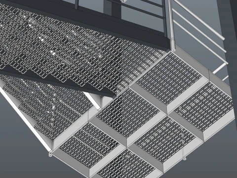 Industrial stair and platforms 3D Model