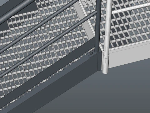 Industrial stair and platforms 3D Model