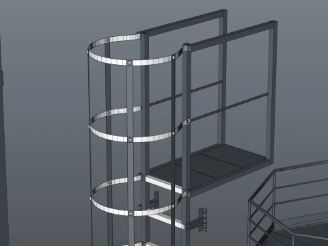 Industrial stair and platforms 3D Model