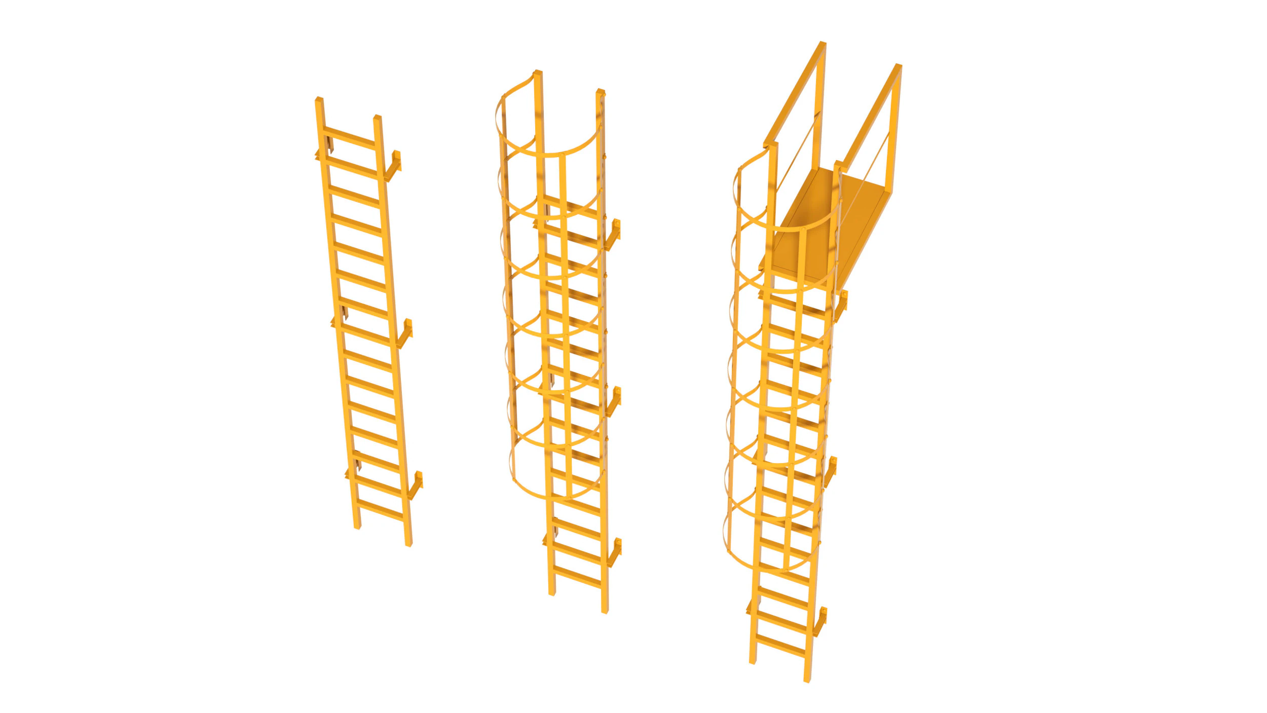 Safety ladder 3D Model .c4d .max .obj .3ds .fbx .stl .blend 
