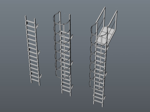escalera de seguridad Modelo 3D