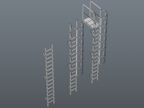escalera de seguridad Modelo 3D