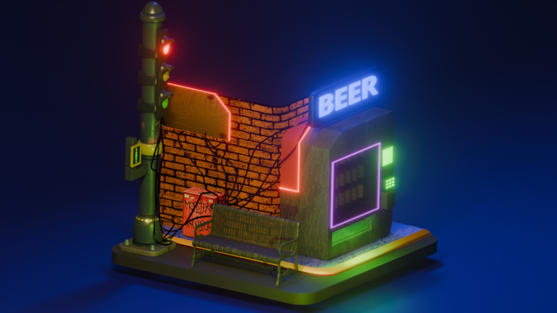 Device with drinks 3D Model .c4d .max .obj .3ds .fbx .stl .blend
