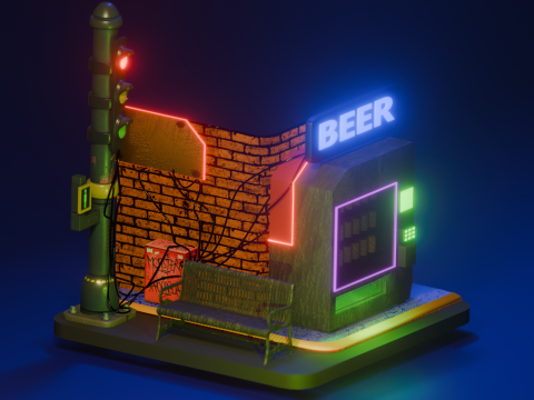 Device with drinks 3D Model