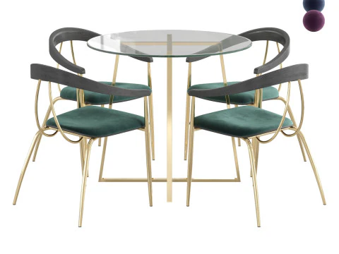 Vanessa Schwarzer Esszimmerstuhl und Tisch 3D Modell