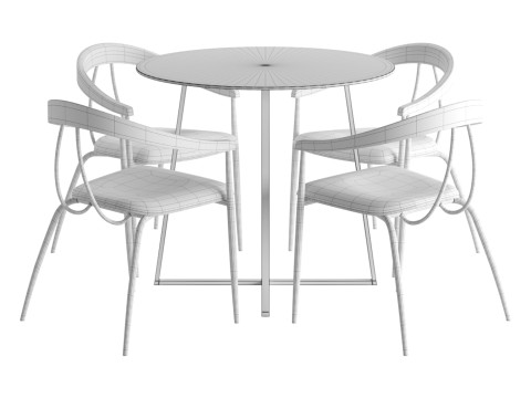 Vanessa Black Dining Chair and Table 3D Модель
