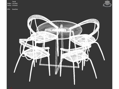 Vanessa Black Dining Chair and Table 3D Модель