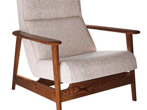 West-Elm-Mid-Century-Show-Wood-High-Back-Chair 3D Model