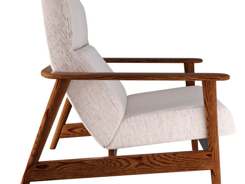 West-Elm-Mid-Century-Show-Wood-High-Back-Chair 3D-Modell