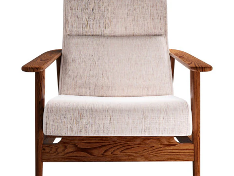 West-Elm-Mid-Century-Show-Wood-High-Back-Chair 3D Model