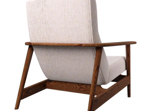 West-Elm-Mid-Century-Show-Wood-High-Back-Chair 3D Model