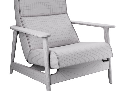 West-Elm-Mid-Century-Show-Wood-High-Back-Chair 3D-Modell