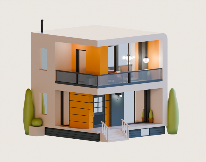 MINIMA House 3D मॉडल .c4d .max .obj .3ds .fbx .stl .blend 