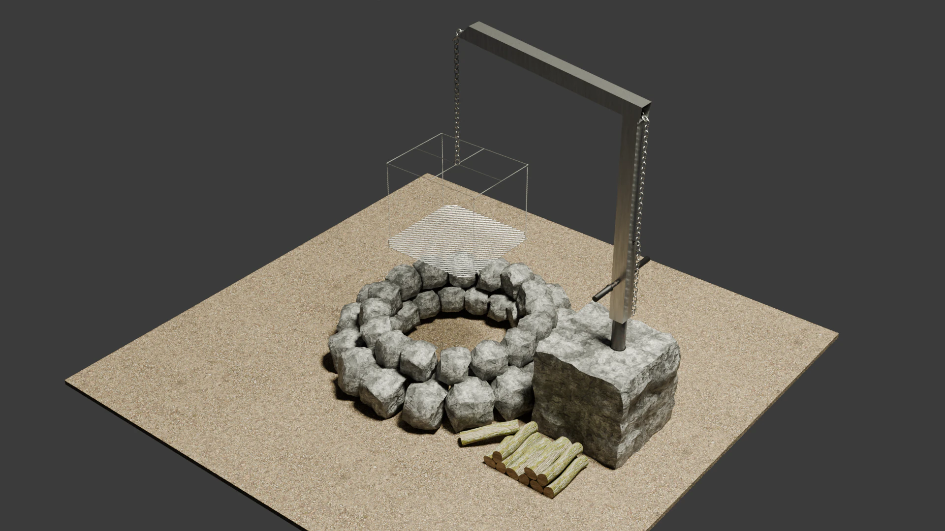Barbecue 3D Model .c4d .max .obj .3ds .fbx .stl .blend