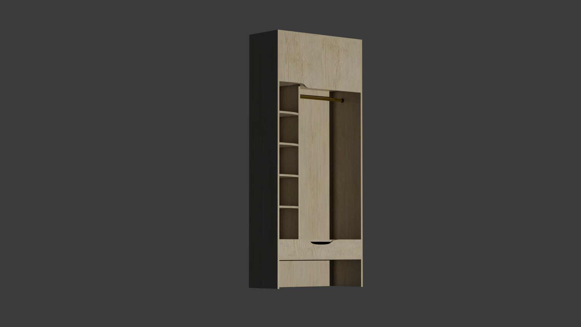 Wardrobe 3D Model .c4d .max .obj .3ds .fbx .stl .blend 