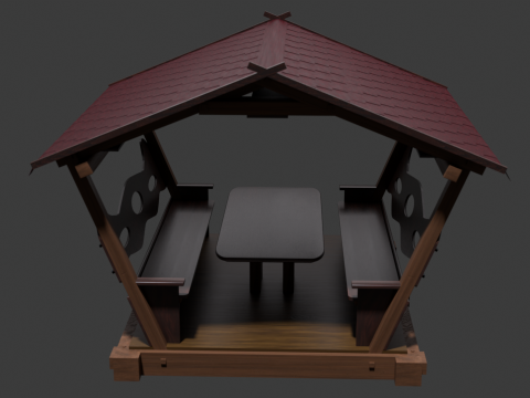 WOODEN GAZEBO 3D मॉडल