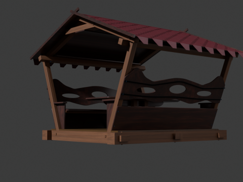 WOODEN GAZEBO 3D मॉडल
