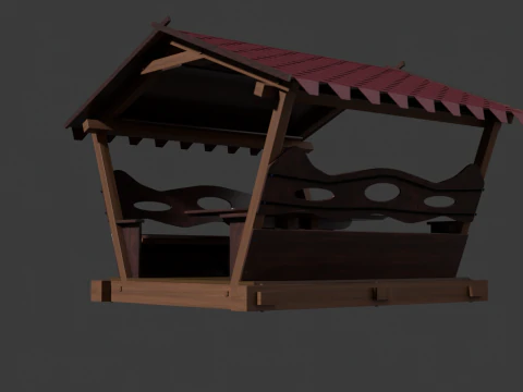 WOODEN GAZEBO 3D Model