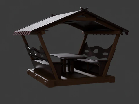 WOODEN GAZEBO 3D Model