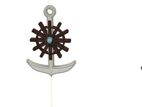 Ancla com Tim&atilde;o e Calavera Modelo de Impressão 3D