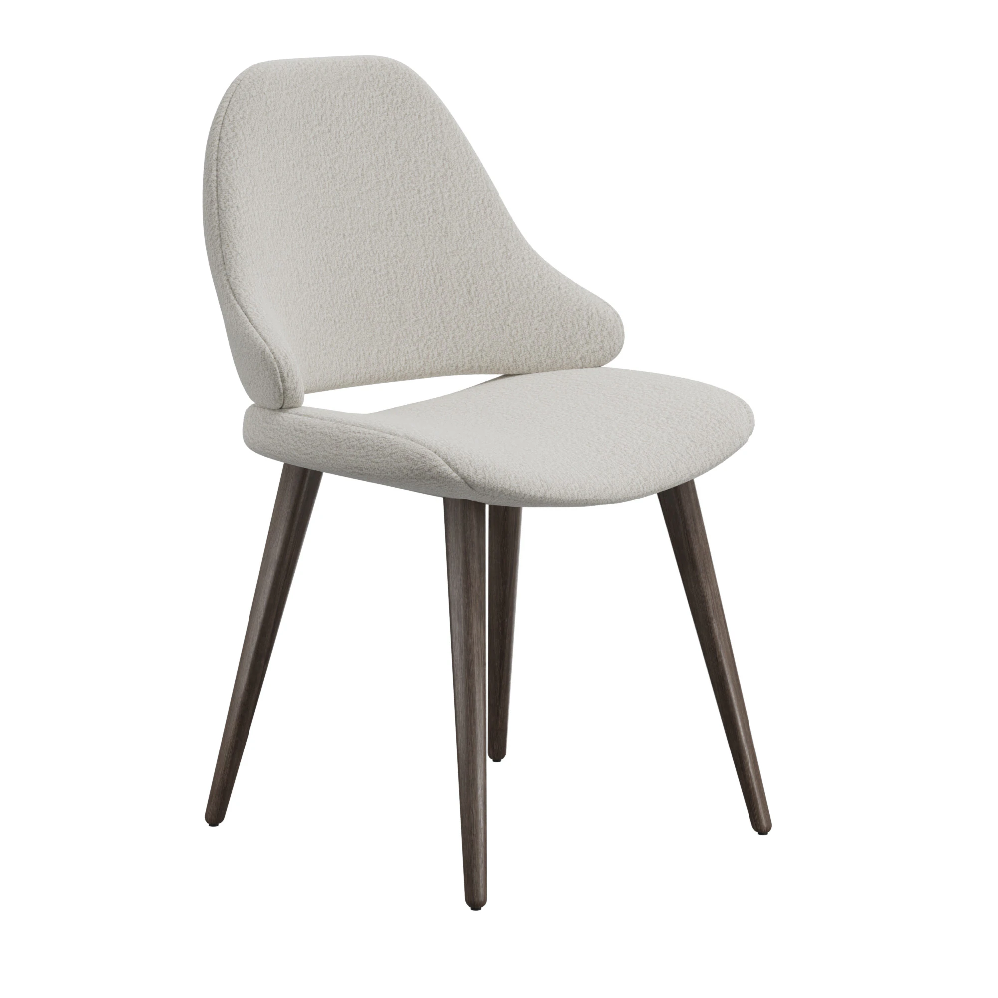 YEL-Style Upholstered Boucle Dining Chair Inspired by Roche Bobois 3D Model .c4d .max .obj .3ds .fbx .stl .blend 