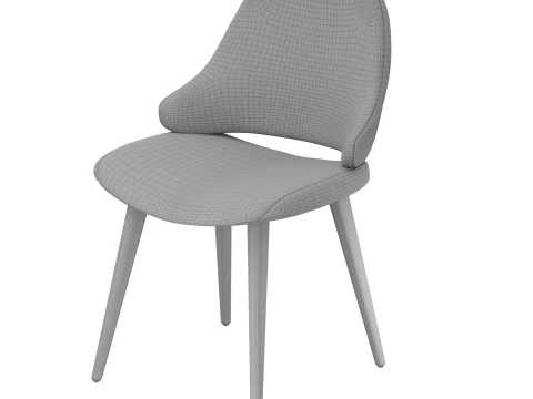 YEL-Style Upholstered Boucle Dining Chair Inspired by Roche Bobois 3D Model