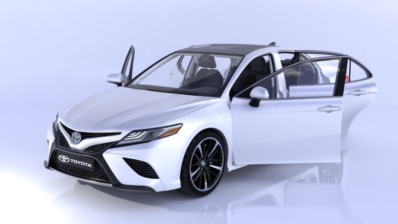 Toyota Camry High-Detail with Fully Detailed Interior 3D Model .c4d .max .obj .3ds .fbx .stl .blend 