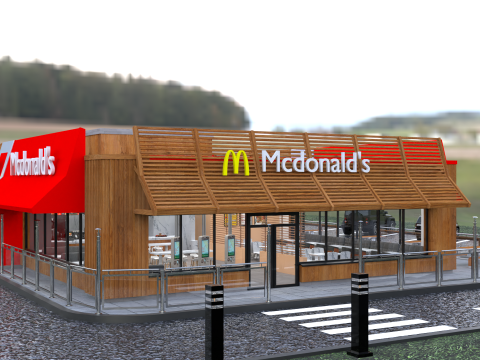 McDonald Restaurant High-Quality Modelo 3D